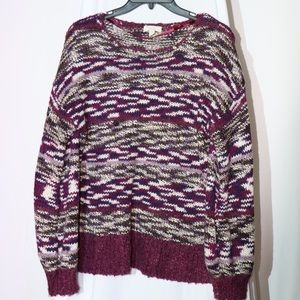Purple Patterned Wool Sweater